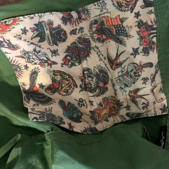 Ed Hardy Women’s Size Small Wide Leg Cargo Pants in Army Green - Picture 14 of 14